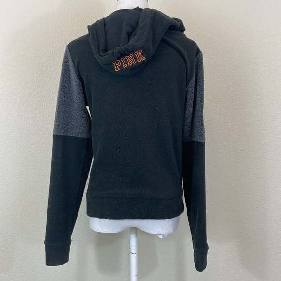 Victoria’s Secret Pink UT black gray fleece jacket size xs - Picture 3 of 7